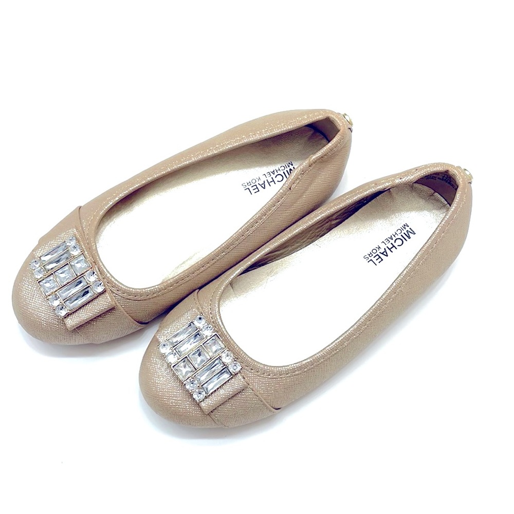 MICHAEL Michael Kors Rover Kendra Gold Glitter Ballet Flats, Size 12
